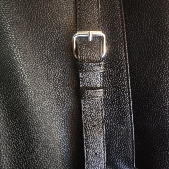 Rae Dunn Black Pebbled Leather Medium Shoulder Crossbody Adjustable Strap - Picture 6 of 8